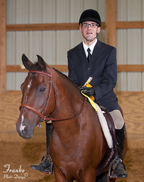 Josh with Jericho's Magnum Force, Morab gelding.